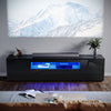 Black 200cm High Gloss TV Stand Storage Cabinet Cupboard Unit with RGB LED Light