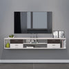 Wall mounted Floating TV Unit with 4 drawers 120cm Grey White TV Cabinet