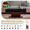Black High Glos Coffee Table w/ LED Light Rectangular Living Room Modern
