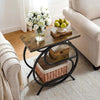 3-Tier Industrial End Table, Rustic Small Rectangle Side Table for Living Room