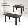 Extendable Dining Table Modern Kitchen Table w/ L-shaped Legs Black