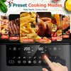 9L Dual Air Fryer XL Large Capacity 9-in-1 Touch Screen Smart Cooking Black
