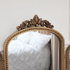Gold Ornate Arched Triple Dressing Table Mirror 80cm x 56cm vanity make up