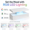 White Gloss Coffee Table with LED Lights – 90cm Modern Living Room Table