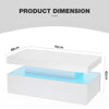 High Gloss LED Coffee Table With Storage 2 Drawers Modern Living Room Furniture