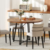 47 Inch Dining Table Round Kitchen Table for 4-6 People-Brown