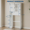 Over The Toilet Bathroom Storage Cabinet Wooden Organizer w/Shelves Sliding Door