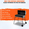 Large Oil Drum Charcoal BBQ Grill Barbecue Smoker Rack Portable Wheels Stand