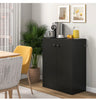 2-Door Storage Cabinet Modern Accent Cabinet with 3 Shelves-Black