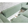 Green Fabric Corner Sofa Double Bed With Storage FREE ASSEMBLY 'Milo' Sofanatic