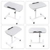 Overbed Table Adjustable Over Hospital Bed Tray with Wheels for Home Use