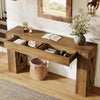 63-Inch Console Table with 2 Drawers Farmhouse Narrow Entryway Table for Hallway