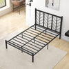 Double Size Heavy-Duty Metal Frame Modern Bed Frame w/Under-bed Storage