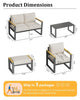 2Pcs Aluminum Patio Armchairs Set Thick Cushion Outdoor Garden Sofa Chairs