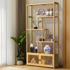 6 Tiers Bookshelf Floor Standing Open Storage Shelves with Cabinet Hallway Entry