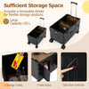 Heavy Duty Rolling Storage Trolley with Storage Racks & Wheels-Black