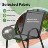 3 Piece Outdoor Bistro Set with 2 Stackable Chairs-Grey