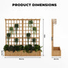 Raised Garden Bed with Lattice Trellis Hanging Roof Elevated Wooden Planter Box