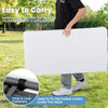 COSTWAY Folding Picnic Table Bench Set Rectangular Patio Dining Table Set-White