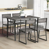 Sturdy Metal Frame Dining Set for 4 with Storage Rack