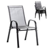 Stackable Garden Chairs Set of 4 Outdoor Patio Furniture Weather-Resistant Grey