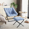 Oversized Folding Saucer Chair with Ottoman, Comfy, Sturdy Frame for Bedroom