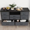 TV Stand with LED Light for 32-50" TVs, Media Console Table w/ 8 Drawers Bedroom