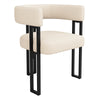 Ergonomic Dining Chairs Set of 2/4/6 with Curved Backrest, Lamb Fleece Fabric