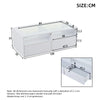 LED Coffee Centre Table with 2 Drawers & Open Storage, Tempered Glass Top, White