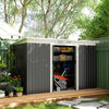 9 x 4FT Metal Garden Storage Shed w/ 2 Door, Dark Grey
