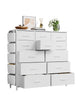 Modern Fabric Chest of Drawers Dresser Storage with Side Pockets & Hooks Bedroom