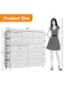 Modern Fabric Chest of Drawers Dresser Storage with Side Pockets & Hooks Bedroom