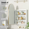 Arched Bathroom Mirror Cabinet Wall Mounted with Storage Modern Mirror Cupboard