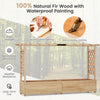 Raised Garden Bed Fir Wood Climbing Planter Box w/2-Sided Trellis & Hanging Roof