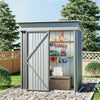 5x3ft Metal Galvanized Garden Shed Waterproof Outdoor Tools Storage Small House