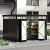 Galvanised Metal Garden Shed Outdoor Tool Storage House with Lockable Door Black