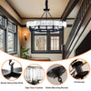 Modern Farmhouse Crystal Chandelier Black Antique Pendant Light Ceiling Fixture