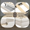 3ft Single Upholstered Daybed with Drawers Children Kids Junior Bed Frame Beige