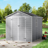 8x8ft Large Plastic Shed Outdoor Garden Tools Storage House with 2 Doors & Floor