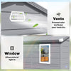 8 x 6ft Garden Shed Storage w/ Foundation Kit, Vents, Grey