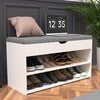 Shoe Bench Shoe Storage Rack Cabinet Organiser with Cushion Padded Seat Gckeysor