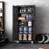 72"Garage Tool Cabinet Metal Storage Cabinet &Wheels,Lockable &4Shelves Workshop