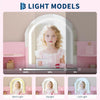 Kids Vanity Set with LED Mirror,Makeup Desk with 1 Drawers &,2 Open Shelves