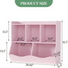 Kids Wooden Toy Storage Cabinet, Multi Shelf Bookshelf Organiser with Cubbies