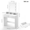 Dressing Table Makeup Vanity Set Desk with 9 Bulbs Mirror 2 Drawer Stool Dvaptti