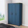 Wooden 3 Door Wardrobe with Hanging Rail Drawers Bedroom Storage Furniture