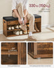 Shoe Bench with Cushion Storage Bench with Padded Seat Rustic Brown LHS130B01