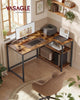 Coleshome L Shaped Gaming Desk, 100x80 cm Computer Desk, Corner Office Desk