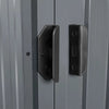 Dark Grey Galvanized Steel Outdoor Storage Shed with Multiple Doors