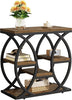4-Shelf End Table, 23.6‘’ Rustic Narrow Side Table with Storage for Living Room